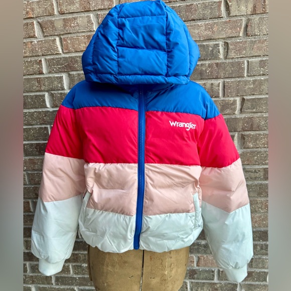 Wrangler Blue and Red Puffer Jacket - Picture 1 of 16